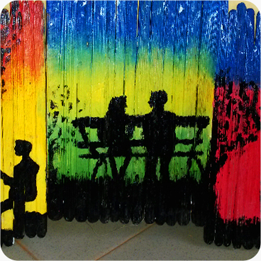 A love cast silhouette scene